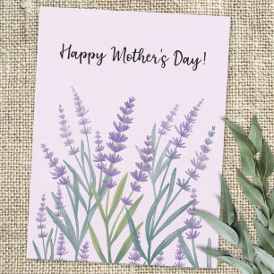 Cartes Pour Fêtes Annuelles Joyeuse Fête des Mères Fleur de Lavande Violette