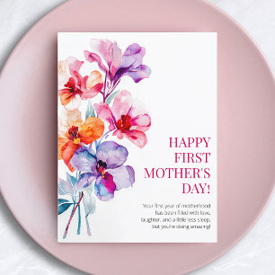 Cartes Pour Fêtes Annuelles Joyeuse Fête des mères Fleurs florales élégantes