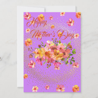 Cartes Pour Fêtes Annuelles Joyeuse Fête des Mères Florales de Printemps