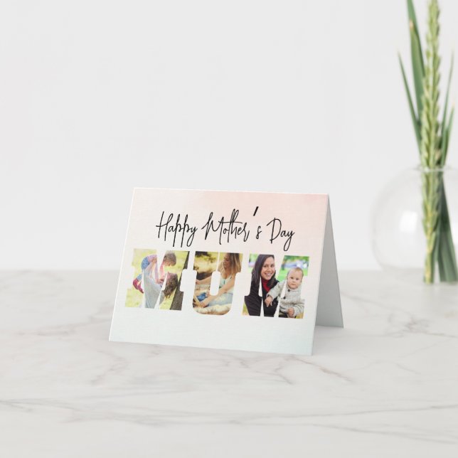 Cartes Pour Fêtes Annuelles Joyeuse Fête des mères maman Collage photo personn (Devant)