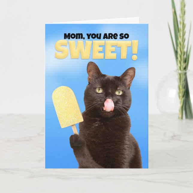 Cartes Pour Fêtes Annuelles Joyeuse fête des mères maman mignonne chat avec la (Devant)