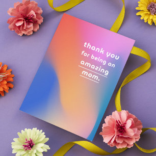 Cartes Pour Fêtes Annuelles Joyeuse Fête des Mères MOM Photo Abstraite moderne