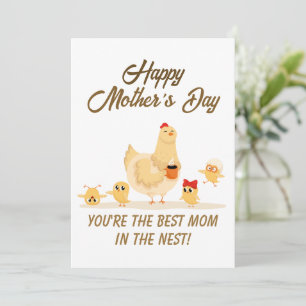 Cartes Pour Fêtes Annuelles Joyeuse fête des Mères Poulet drôle Maman Humour