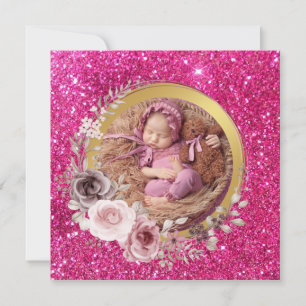 Cartes Pour Fêtes Annuelles Joyeuse Fête des Mères rose poudré paillettes phot
