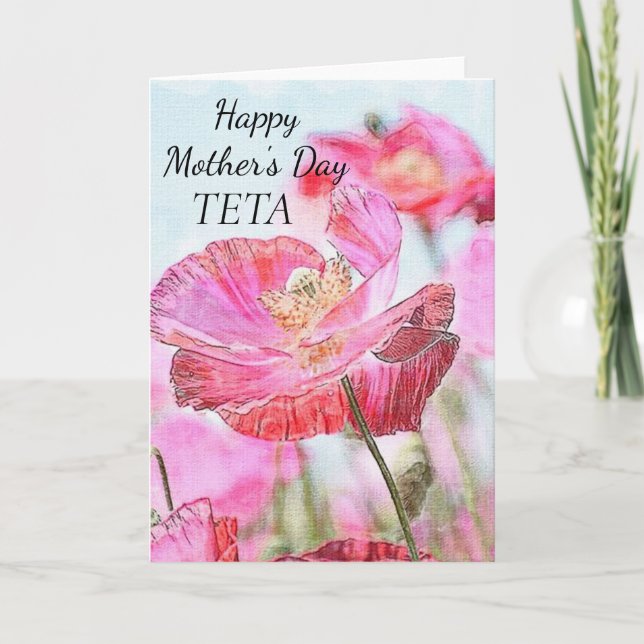 Cartes Pour Fêtes Annuelles Joyeuse fête des mères Teta (Devant)