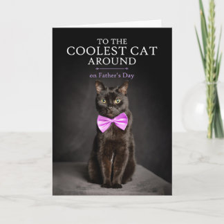 Cartes Pour Fêtes Annuelles Joyeuse Fête des Pères Chat le Plus Cool en Nœud P