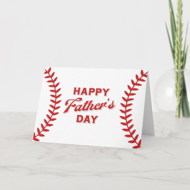 Cartes Pour Fêtes Annuelles Joyeuse Fête des Pères de baseball (Devant)