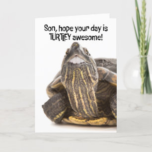 Cartes Pour Fêtes Annuelles Joyeuse Fête des Pères Fils Drôle Tortue Avec Gran