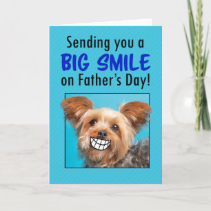 Cartes Pour Fêtes Annuelles Joyeuse Fête des Pères Gros Yorkie Chien Sourire H