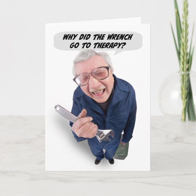 Cartes Pour Fêtes Annuelles Joyeuse Fête des Pères Mec Drôle Dire Blague Papa  (Devant)