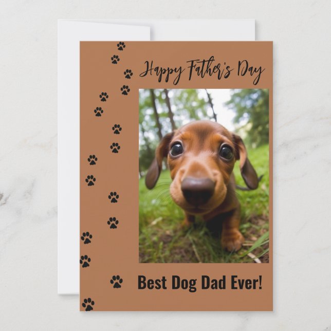 Cartes Pour Fêtes Annuelles Joyeuse Fête des Pères Meilleur Papa Chien de Tous (Devant)