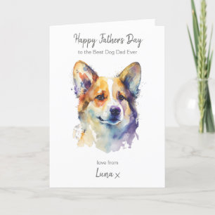 Cartes Pour Fêtes Annuelles Joyeuse fête des pères Meilleur papa de chien Corg
