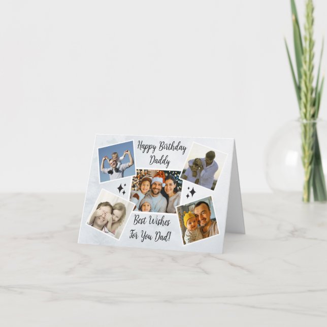 Cartes Pour Fêtes Annuelles Joyeuse Fête des Pères Papa Collage photo personna (Devant)