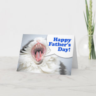 Cartes Pour Fêtes Annuelles Joyeuse Fête des Pères Papa Drôle de Chat Criant H
