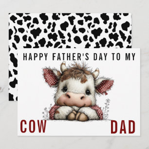 Cartes Pour Fêtes Annuelles Joyeuse fête des Pères pour Papa Vache mignonne