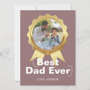 Cartes Pour Fêtes Annuelles Joyeuse Fête des pères simple, médaille d'or & Pho