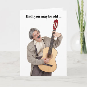 Cartes Pour Fêtes Annuelles Joyeuse Fête des Pères Vieil Homme Jouant de la Gu