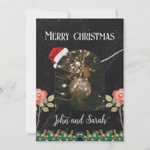 Cartes Pour Fêtes Annuelles Joyeuse feuille de Noël Foliage arche photo chic