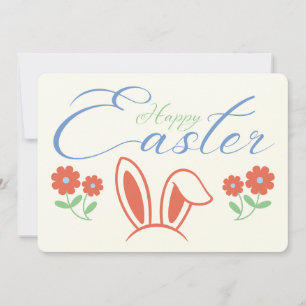 Cartes Pour Fêtes Annuelles Joyeuse Fleur d'oreille de lapin de Pâques