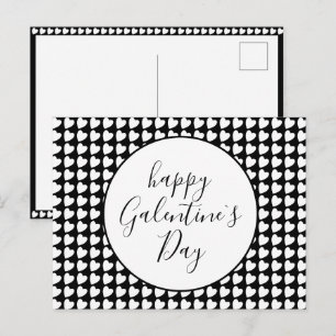 Cartes Pour Fêtes Annuelles Joyeuse Galentine`s Day Motif Cœur Noir Blanc