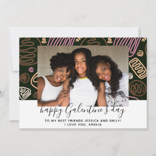Cartes Pour Fêtes Annuelles Joyeuse Galentine`s Day Photo d'amie 