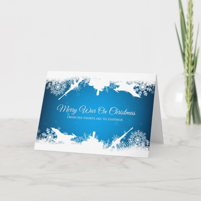 Cartes Pour Fêtes Annuelles Joyeuse guerre sur Noël, flocon de neige (Devant)
