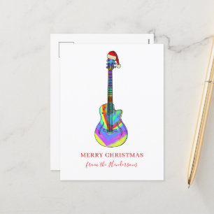 Cartes Pour Fêtes Annuelles Joyeuse guitare de Noël personnalisée