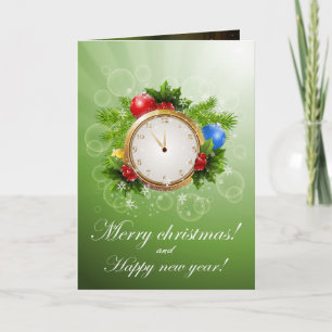 Cartes Pour Fêtes Annuelles Joyeuse horloge de noël