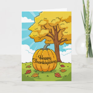 Cartes Pour Fêtes Annuelles Joyeuse illustration de citrouille d'automne de Th
