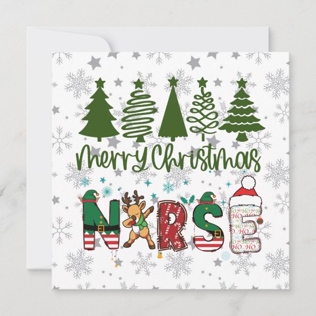 Cartes Pour Fêtes Annuelles Joyeuse infirmière de Noël (Devant)