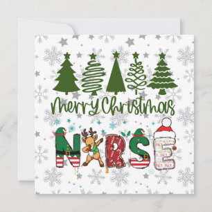 Cartes Pour Fêtes Annuelles Joyeuse infirmière de Noël