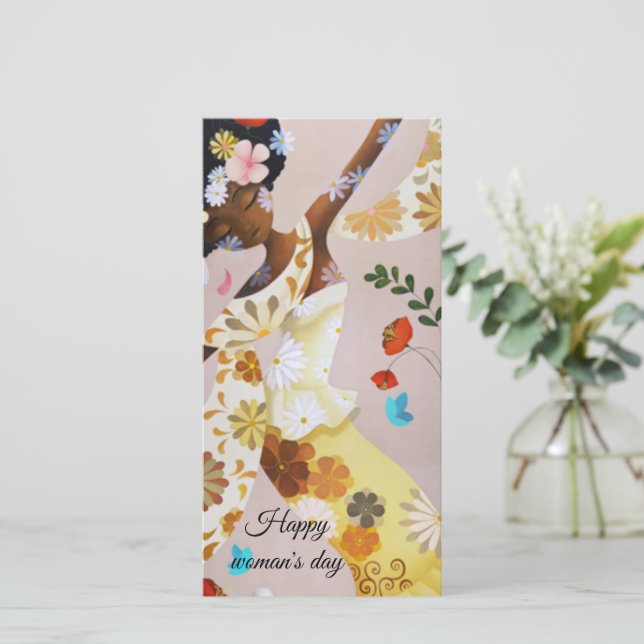 Cartes Pour Fêtes Annuelles Joyeuse journée de la femme (Debout devant)