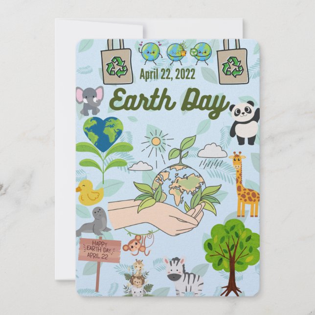 Cartes Pour Fêtes Annuelles Joyeuse journée de la terre Allez planète c'est vo (Devant)