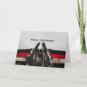 Cartes Pour Fêtes Annuelles Joyeuse machine à écrire Vintage Noël Personnalisé