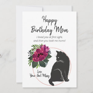 Cartes Pour Fêtes Annuelles Joyeuse maman d'anniversaire de Cat Marsala Floral