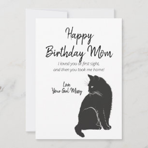 Cartes Pour Fêtes Annuelles Joyeuse Maman d'anniversaire du chat Salutation