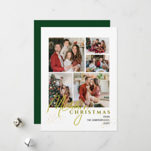 Cartes Pour Fêtes Annuelles Joyeuse Noël Photo de Famille Élégante avec Éclabo