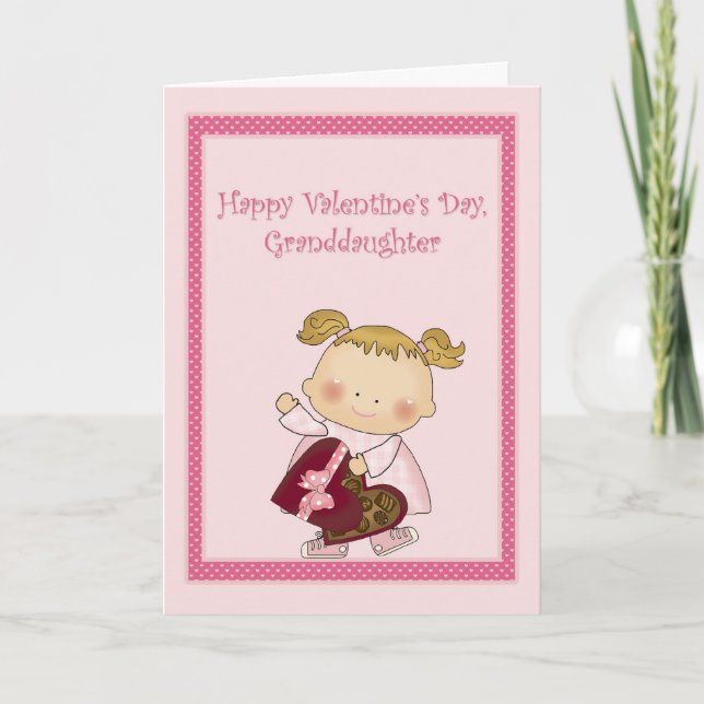 Cartes Pour Fêtes Annuelles Joyeuse petite-fille de Valentine, bonbon de boîte (Devant)