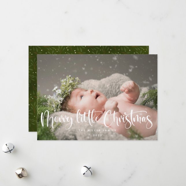 Cartes Pour Fêtes Annuelles Joyeuse petite photo de Noël (Devant/Arrière en situation)