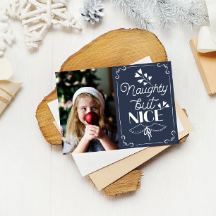 Cartes Pour Fêtes Annuelles Joyeuse photo de Noël Gentille mais Coquine