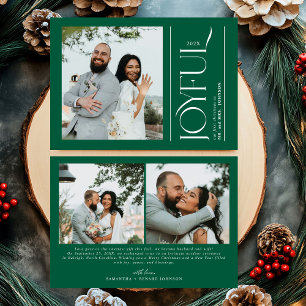 Cartes Pour Fêtes Annuelles Joyeuse photo nouvellement mariée Premier Noël Mar