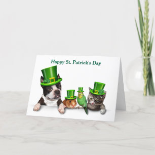Cartes Pour Fêtes Annuelles Joyeuse Saint-Patrick Animaux