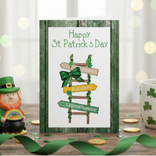 Cartes Pour Fêtes Annuelles Joyeuse Saint-Patrick Bois VertCarte Postale