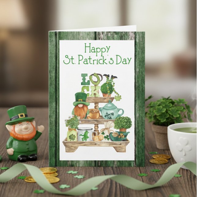 Cartes Pour Fêtes Annuelles Joyeuse Saint-Patrick Bois VertCarte postale Fête (Créateur téléchargé)