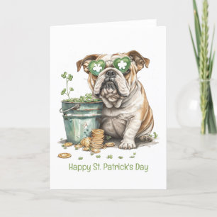 Cartes Pour Fêtes Annuelles Joyeuse Saint-Patrick Bouledogue Anglais