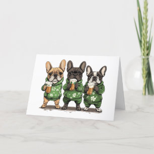 Cartes Pour Fêtes Annuelles Joyeuse Saint-Patrick Bouledogues Français