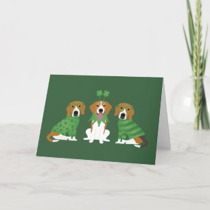 Cartes Pour Fêtes Annuelles Joyeuse Saint-Patrick Chiens Beagle
