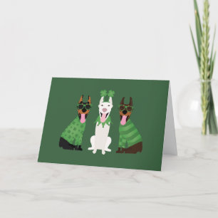 Cartes Pour Fêtes Annuelles Joyeuse Saint-Patrick Chiens Dobermann