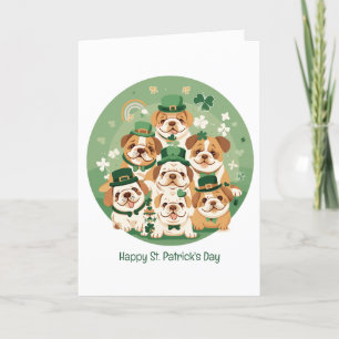Cartes Pour Fêtes Annuelles Joyeuse Saint-Patrick English Bulldogs