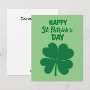 Cartes Pour Fêtes Annuelles Joyeuse Saint-Patrick Fleur de Trèfle Message Pers